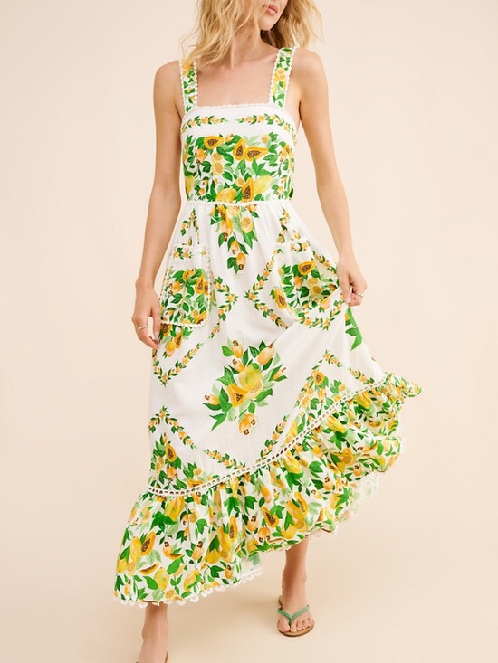 Dresses & Skirts - Farm Rio Papaya Salad Midi Dress
